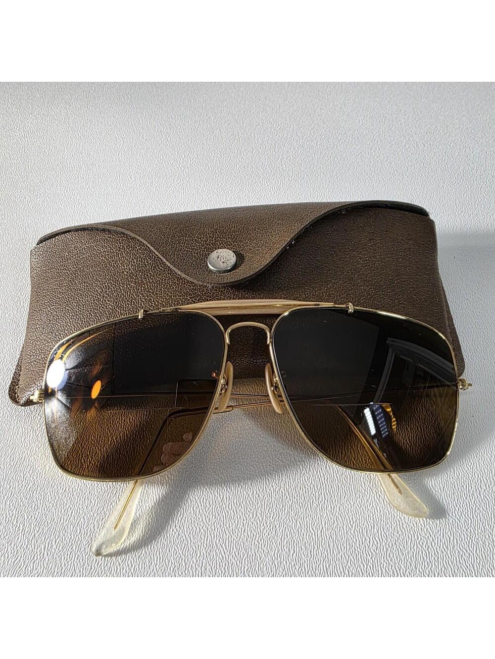 Vintage B&L Ray-Ban Explorer Outdoorsman Gold Frame ONLY USA 62mm W/Case